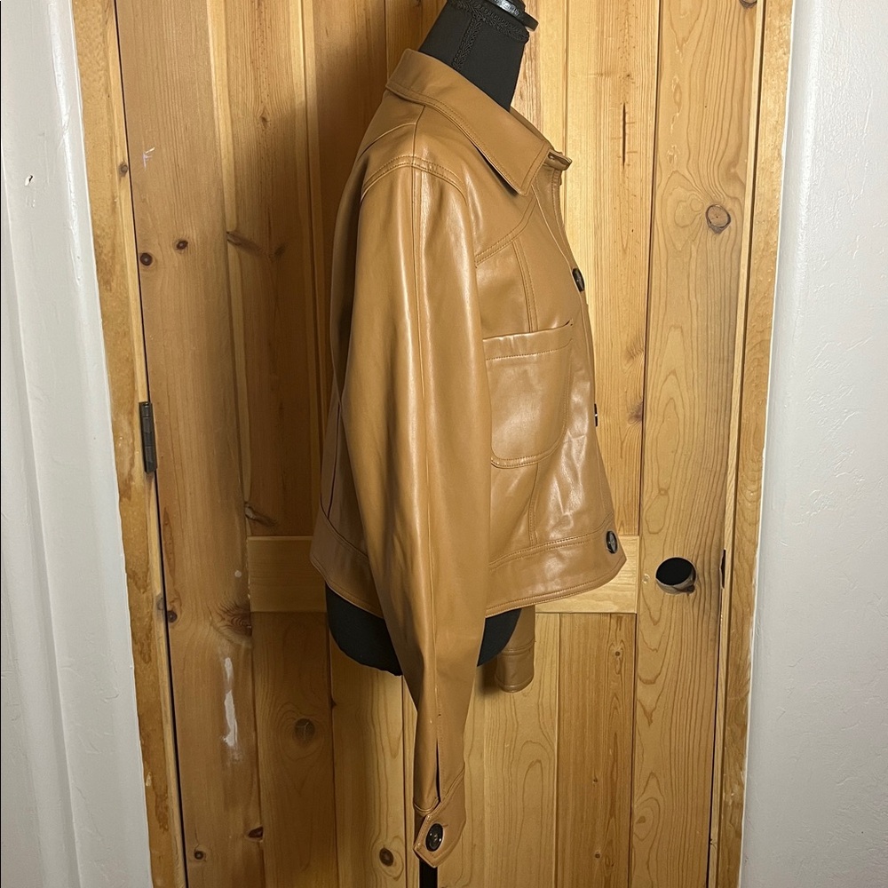 NWOT ANTHRO Katy Cropped Faux Leather Jacket *Flaw* - Picture 7 of 12